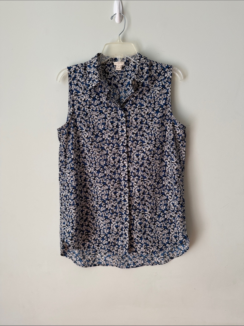 J. Crew Sleeveless Floral Button-Up Blouse